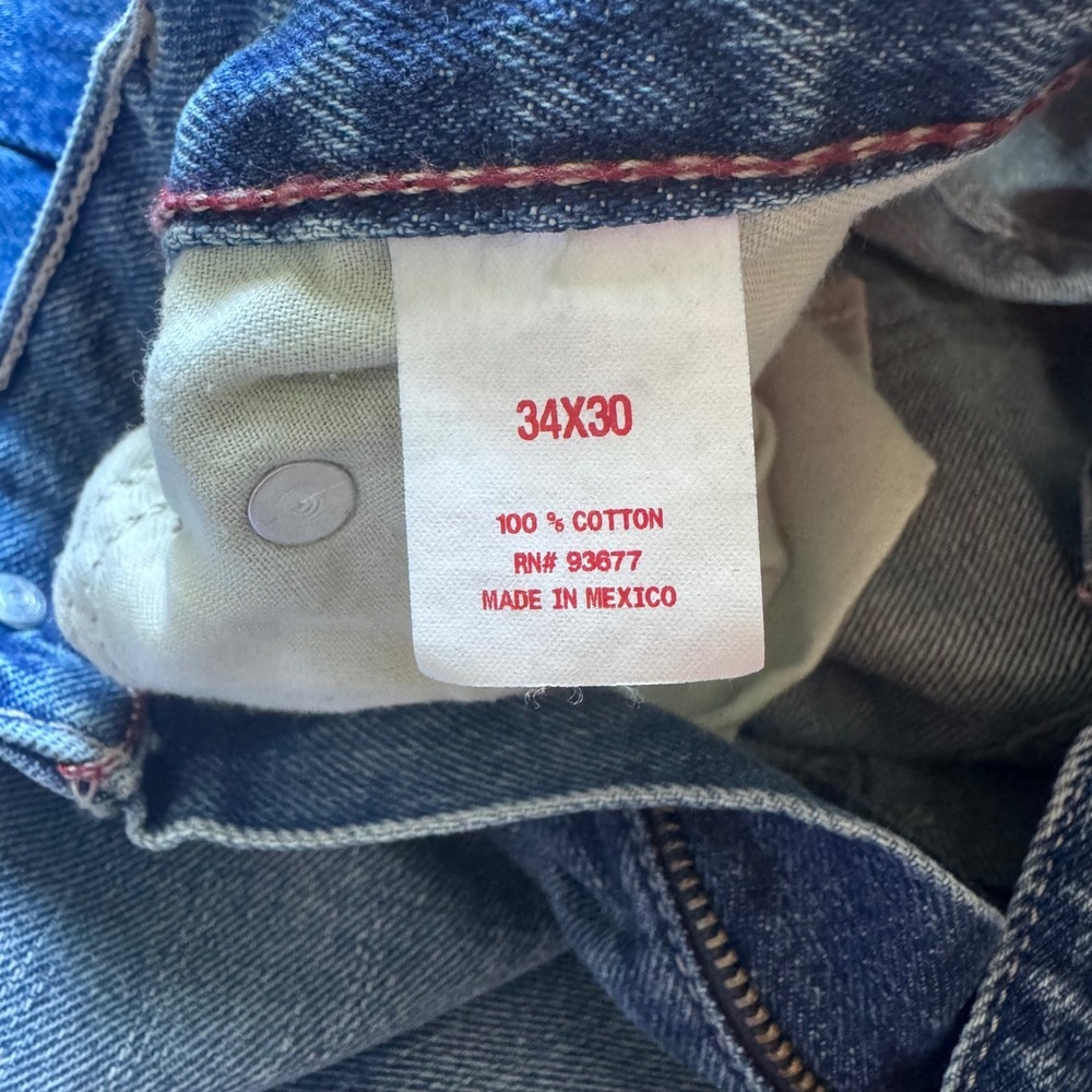 Arizona Jean Co Mens Original Bootcut Jeans 34x30 Medium Wash Blue 100% Cotton - Picture 7 of 7